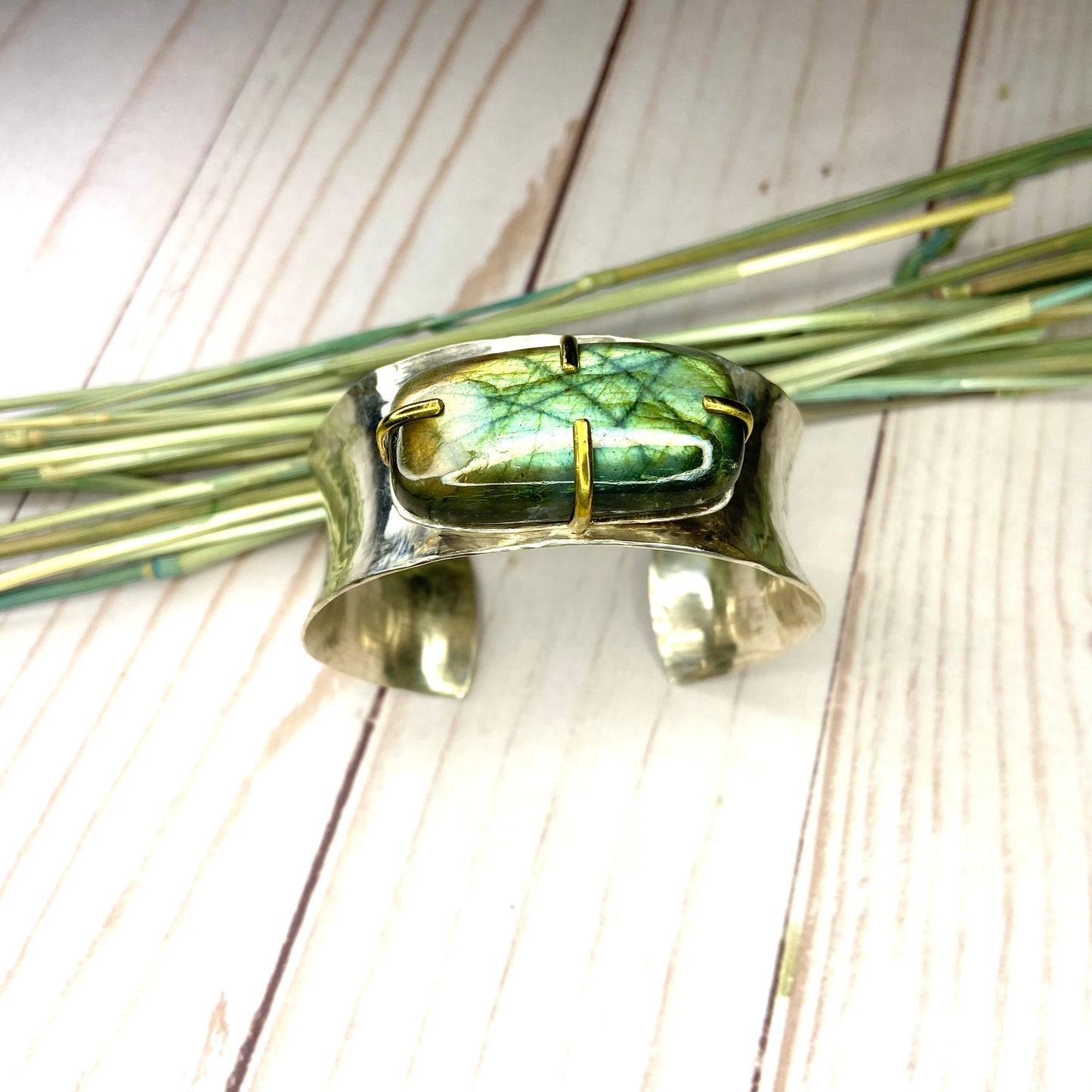 Imperial Labradorite Sterling Silver Cuff Bracelet