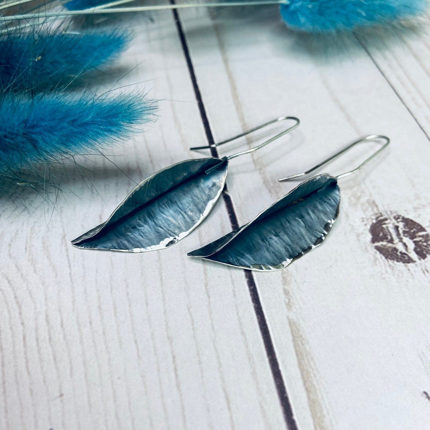 Lady of The Woods Leaf Sterling Silver Earrings