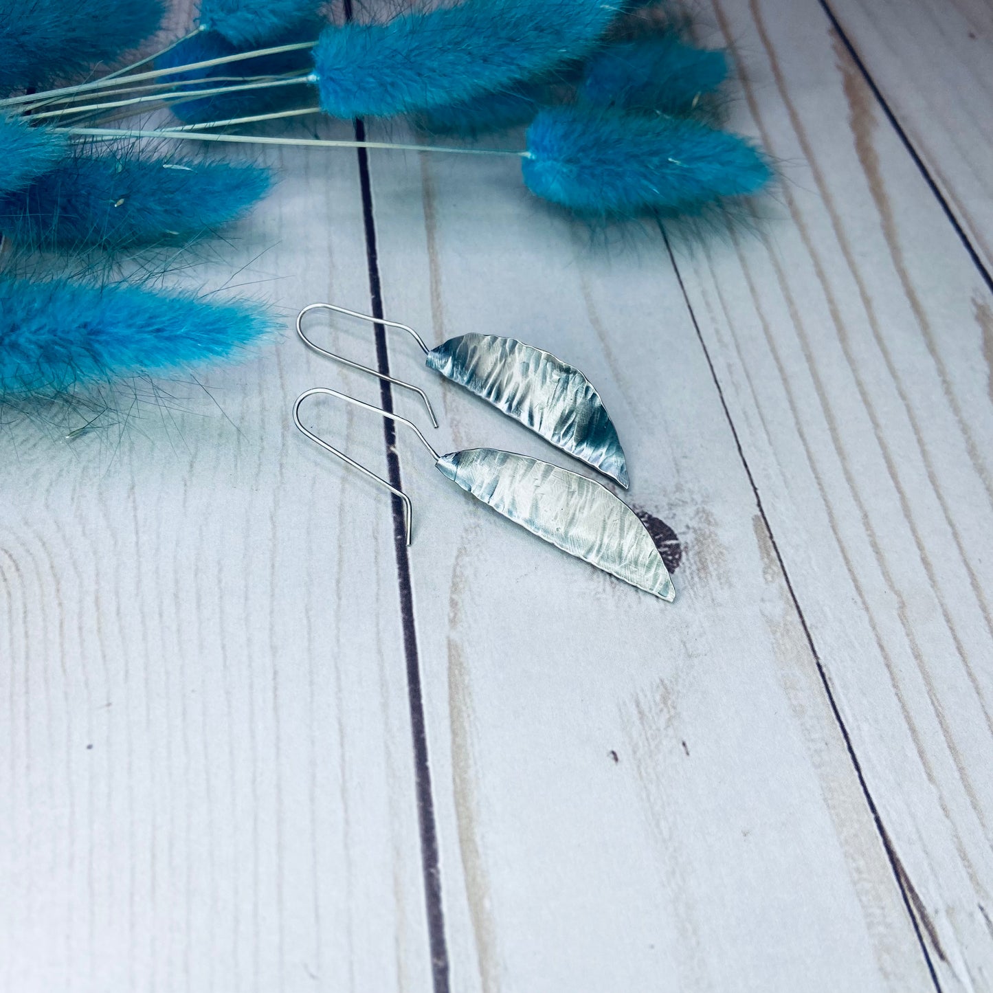 Lady of The Woods Leaf Sterling Silver Earrings