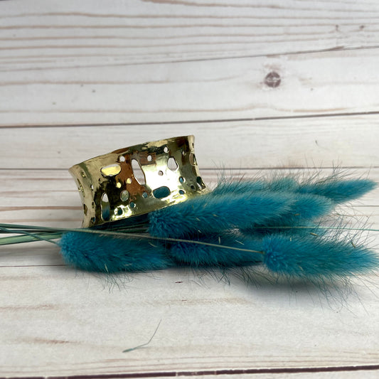 Seaside Brass Thick Cuff Bracelet