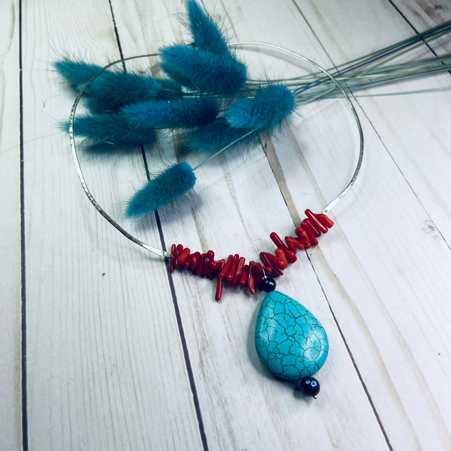Pop of Nature Sterling Statement Necklace