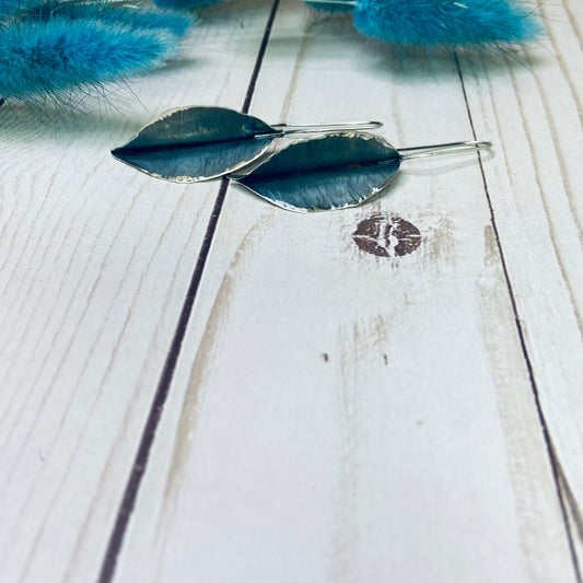 Lady of The Woods Leaf Sterling Silver Earrings